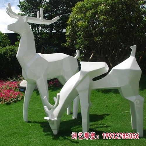玻璃钢红色小鹿动物雕塑 乌海玻璃钢雕塑鹿制作厂
